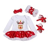 Zhuhaitf かわいいベビードレス Christmas 4 pieces Cute Baby Girls Long sleeves Cotton ロンパース Bodysuits Clothing 