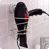 強力な吸引ステンレススチールヘアドライヤーホルダーバスルーム非塗装壁の吸い込みヘアドライヤーシェルフ