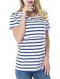 授乳服半袖ボーダーtシャツ夏服マタニティウェアトップス