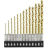 Tooluxe 10171L 13-Piece Titanium Drill Bit Set High Speed Steel | Quick Change 1/4 Hex Shank [並行輸入品]