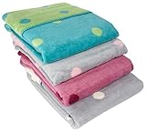 ByBoom? - Baby Blanket made from 100% cotton fleece - Pure Natural Product 75x100cm with dots; MADE 