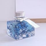 ハーバリウム[ショートスクエア,ブルー(青),１本]プリザーブドフラワー ドライフラワー 花 誕生日 お祝い フラワーギフト プレゼント Herbarium/s-blue