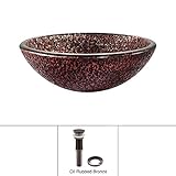 Kraus GV-571-19mm-ORB Venus Glass Vessel Bathroom Sink with PU-MR Oil Rubbed Bronze [並行輸入品]