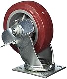 MINTCRAFT JC-P06 Plate Caster Polyurethane with Brake, 6-Inch X2-Inch by Mintcraft