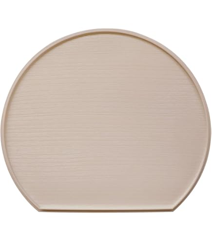 Amazon | 丸盆 8寸 24cm 金彩 白ケヤキ杢 ノンスリップ お盆 トレー