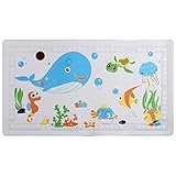Ollieroo大きなゴムバスシャワーマット滑り止め抗菌安全36 " x 18 " ホワイト BA01322