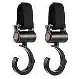 Stroller Hook Mommy Hook Stroller Hanger 2 Pack, EleFox Heavy Duty Stroller Hooks for Bags, Diaper B