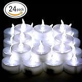 OMGAI 24 PCS LED Tea lights Candles Battery-Powered Small Bright Flickering Flameless Candles for Ho