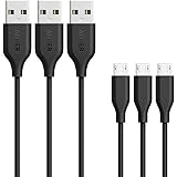 【3本セット】Anker PowerLine Micro USB ケーブル 【急速充電・高速データ転送対応】Galaxy Xperia Android各種 その他USB機器対応 (0.9m×3) テレワーク リモート 在宅勤務