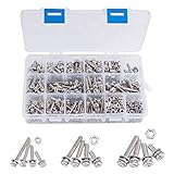 INCREWAY 480pcs M3 M4 M5 12 Sizes Phillipsパンヘッドネジナットとワッシャー詰め合わせキット– 304ステンレススチール