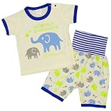 ベビーパジャマ[enfant pur]男の子|男児|子供用|ぞう柄腹巻付半袖パジャマ上下セット 90cm クリーム