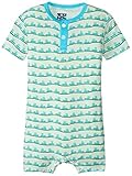 KicKeeパンツベビー男の子Print Short Sleeve Henley Romper prd-kphenr65-aa、アロエAnts、新生児