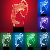 3d光学式Dolphinナイトライト7色変更LEDデスクテーブルランプdc5 V