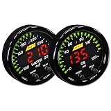 AEM 52mm Xシリーズ デジタル電圧/電圧計 + 100-300F 温度計セット