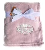 Fluffy Soft Pink Baby Blanket 30 x 30 Inch for Girl Embroidery Sugar and Spice and Everything Nice b