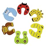 Aussel 6 Pieces Cut Cartoon Animal Foam Door Stopper Cushion for Baby Children Safety Finger Protect