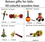 Ceejayおもちゃ誕生日戻りギフトfor Kidsコンボパック40木製Toys