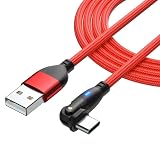 USB Type CケーブルＬ字型 180度回転 急速充電 高速データ転送 マイクロ USB ケーブル 強化TPE製 USB Cケーブル (2m)