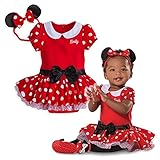 ディズニー (Disney) ミニーマウス コスチューム ドレス ボディースーツ ヘアバンド付き 赤 ベビー 女の子 (12-18M 70-80cm) [並行輸入品]