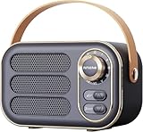 【超キュート!】可愛い レトロデザイン 小型ポータブル Bluetoothスピーカー つまみ型ボリューム無段階調節 ステレオ音質 ポータブルスピーカー ブルートゥーススピーカー ワイヤレススピーカー Type-C充電 TFカード/AUX/USBメモリー再生対応 (ダックパープル)