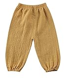 キッズ かわいい 普段着 ハレム ラッパズボン ヴィンテージ 子供ハレムロングパンツ ブルーマー ズボン (イエロー, 1-2 Years)