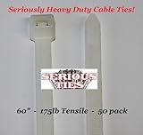 Serious Ties - Extra Heavy Duty Cable Ties (50, 60 Inch/175Lbs/Natural) [並行輸入品]
