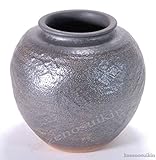 焼締丸花瓶　6.5号 （信楽焼・花瓶・花入れ・花器・壺・壷・水盤・H）　※幸せを呼ぶ幸運の黄色「風の水琴工房オリジナルキーホルダー」付きセット商品