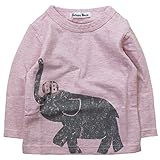 《初夏春秋対応》 ☆BateauBleue(バトーブルー) 天竺ゾウさん長袖Tシャツ 100cm /PK NO.AH-1741413