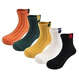 XIAOHAWANG子供用 キッズ ソックス 靴下 女の子 抗菌防臭 吸汗速乾 児童 園児 スクール フォーマル 5足組 (9-12歳, スタイル2)