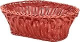 不二貿易 PP(ラタン調)オーバル バスケット (マルチ収納ボックス) レッド LCM-53 612
