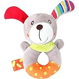 aijiaye My First Soft Rattleおもちゃ、毒性ファブリックBaby Animal Plush Soft Rattleおもちゃを0に36か月男の子女の子(犬)