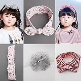 E-SHOP ベビー 用 ヘアバンド 3点セット 伸縮性 ウサギ 耳形 ヘルドバンド 新生児 赤ちゃん 出産祝い 内祝い お宮参り 誕生日 100日記念 こどもの日 ( カラー:レッド ＋ ピンク ＋