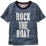 OSHKOSH(オシュコシュ) グローインザダークストライプボートティ ネイビー トップス半袖Tシャツ 6ヶ月【並行輸入】