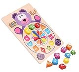 ディーマーク D-Mcark コマ クロック 積み木 時計遊びパズル 数字時計 はめ込み パズル クロック 数字パーツ 木製 おもちゃ 天気 幾何認識 知育玩具