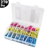 Heat Shrink Connectors 270 PCS Insulated Wire Terminals Marine Automotive Crimp Assortment Electrica