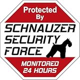 SCHNAUZER SECURITY FORCE サインボード：シュナウザー ２４時間監視中 セキュリティ 英語 看板 MADE IN U.S.A [並行輸入品]
