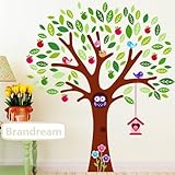 Brandream Kids Rooms Wall Sticker Cute Tree Owls Wall Decals Nursery Room Wall Stickers by Brandream