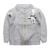 eTree Little Girls ' 100 %コットンウサギペンダント羊パターンカーディガンセーター カラー: グレー