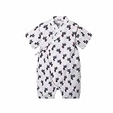 AMIGOYO ベビー服 女の子 ロンパース 半袖 甚平風 着物 浴衣 ルームウェア カバーオール 和風 和服 男の子 子供 キッズ