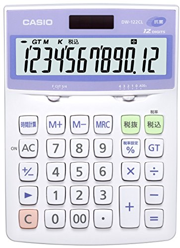 カシオ 抗菌電卓 デスクタイプ 12桁 DW-122CL-N