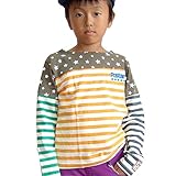 (ポスター) POSTAR　クレイジーボーダー ボートネック 長袖Tシャツ カーキ　95cm