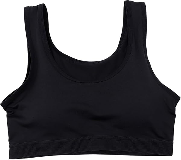 Airin 572 Girls' Inner Crop Top Bra Top with Cups, Quick Dry Material, 59.1 / 63.0 / 65.0 inches (150 / 160 / 165 cm) (White/Black) - 1