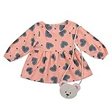 (ラランドリー) laraandlory 秋冬 女の子 長袖ワンピース ハート柄 フォーマル ドレス (90/18-24ヶ月, ピンク)