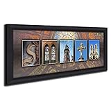 Personalized大聖堂アーキテクチャ名前文字アート 13.5"x32.5" Framed Canvas