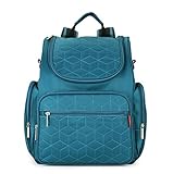 【Lucky Baby】 ラッキーベイビー マザーズバッグ 3WAY リュック トート 多機能 大容量 オムツ替え用シート付 ファッション　バック　パック防水　カラフル (マリンブルー)