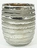 5.5Silver Mercury-like Finish Vase with Concentric Circle Hand-Decoration【クリスマス】【ツリー】 [並行輸入品]