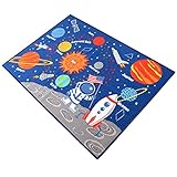 MYJP カーペット マット 宇宙空間のデザイン 手触りが優しいラグ 防塵 両面滑り止め付 ナイロン素材 折り畳み可能 洗える 子供用 100*137M