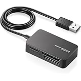 エレコム カードリーダー USB2.0 2倍速転送 ケーブル一体タイプ コンパクト設計 ブラック MR-A39NBK