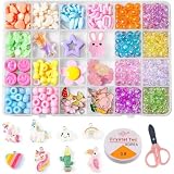 HUAZONTOM ビーズ おもちゃ 女の子 アクセサリーキット ビーズキット 子供の日プレゼント 知育玩具 カチューシャ ブレスレット ジュエリー ネックレス チャーム 手作りキット クリスマスプレゼント つなげる ハンドメイド 手芸キット 誕生日プレゼント お姫様ごっこ DIY カラフル クマちゃん セット