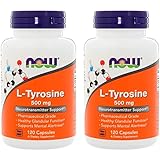 L-Tyrosine ナウフーズ L-チロシン 500mg 120カプセル 2本 [並行輸入品]